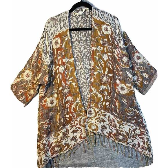 Soft Surrounding VISCOSE/ WOOL Asymmetrical Cardigan Sz SMALL- MEDIUM BOHO - Picture 1 of 10